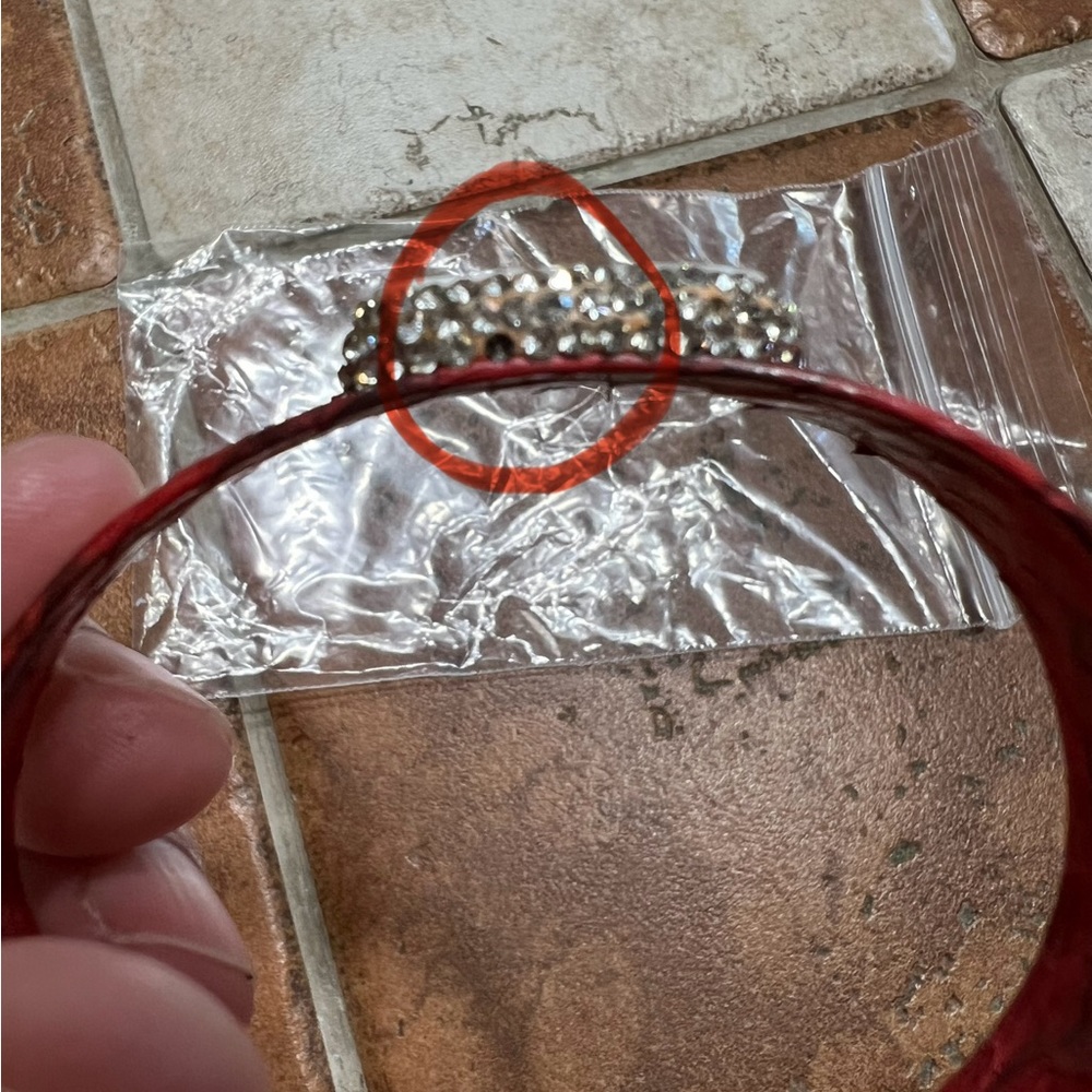 Sandra Ling Red Python Pearl Pave Mini Cuff - image 5